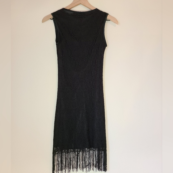 Vintage Double Fault flapper style fringe mini dress - Picture 2 of 8